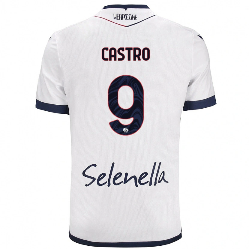 Danxen Men Santiago Castro #9 White Royal Blue Away Jersey 2024/25 T-Shirt