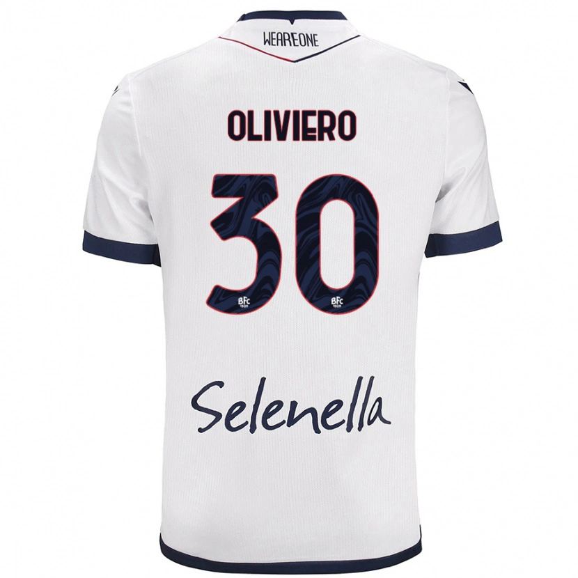 Danxen Men Andrea Oliviero #30 White Royal Blue Away Jersey 2024/25 T-Shirt