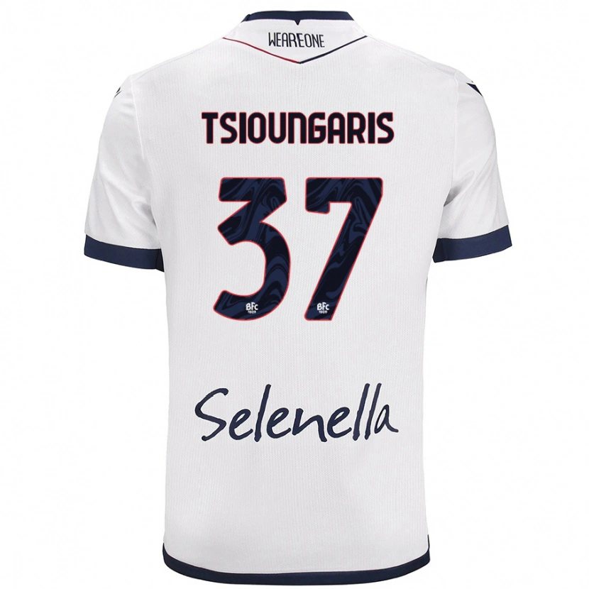 Danxen Men Theodoros Tsioungaris #37 White Royal Blue Away Jersey 2024/25 T-Shirt