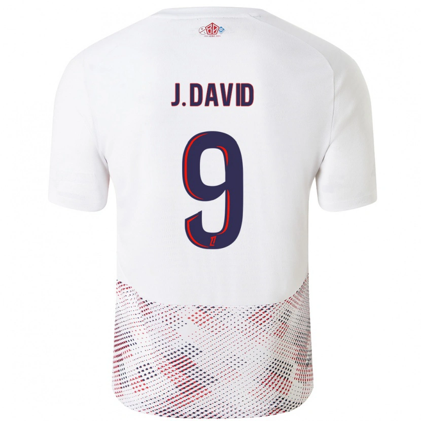 Danxen Men Jonathan David #9 White Royal Blue Away Jersey 2024/25 T-Shirt