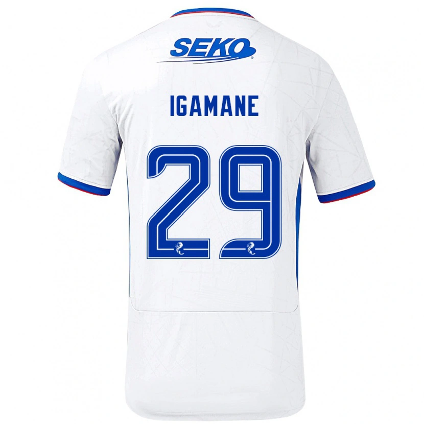 Danxen Men Hamza Igamane #29 White Blue Away Jersey 2024/25 T-Shirt