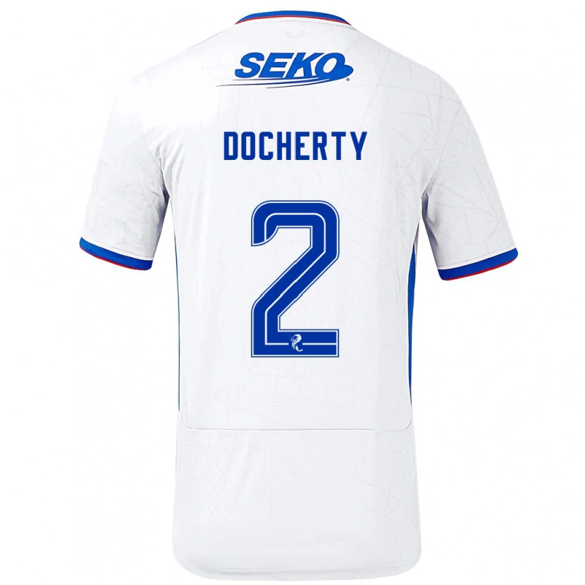 Danxen Men Nicola Docherty #2 White Blue Away Jersey 2024/25 T-Shirt