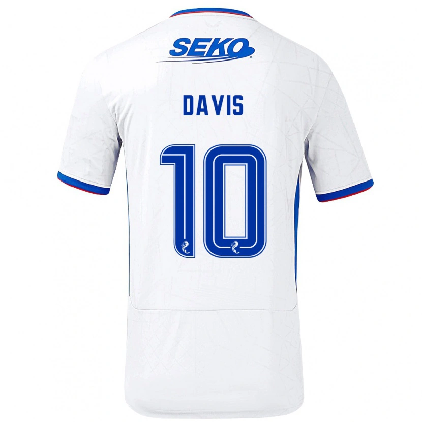 Danxen Men Steven Davis #10 White Blue Away Jersey 2024/25 T-Shirt