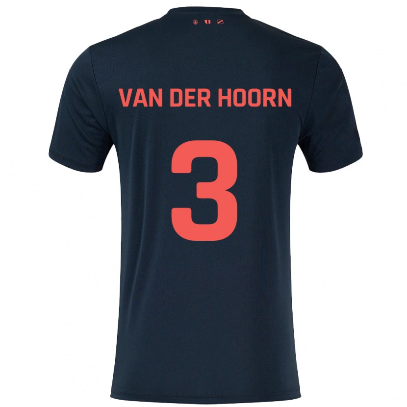 Danxen Men Mike Van Der Hoorn #3 Black Red Away Jersey 2024/25 T-Shirt