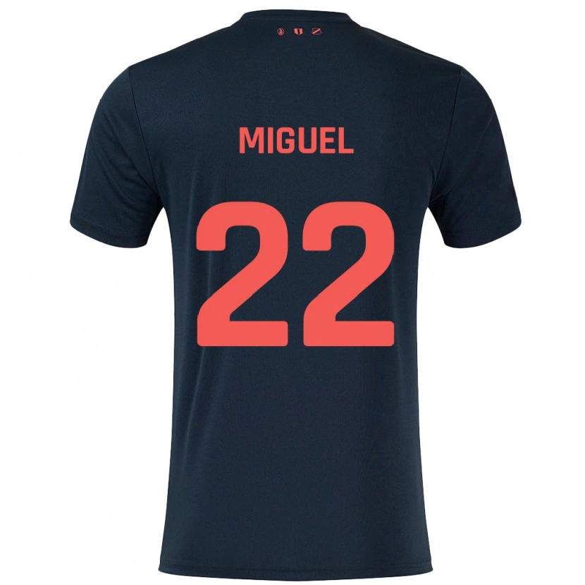 Danxen Men Miguel Rodríguez #22 Black Red Away Jersey 2024/25 T-Shirt