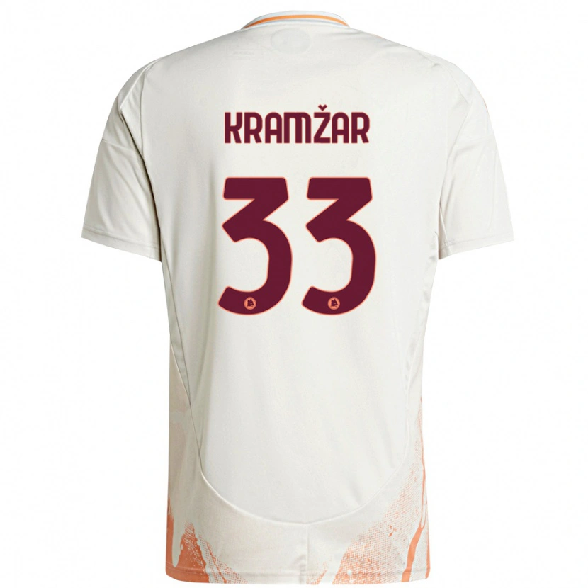 Danxen Men Zara Kramžar #33 Cream White Orange Away Jersey 2024/25 T-Shirt