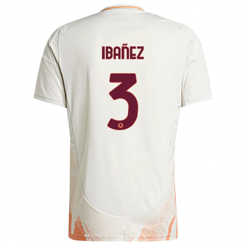 Danxen Men Roger Ibanez #3 Cream White Orange Away Jersey 2024/25 T-Shirt