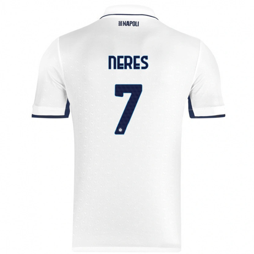 Danxen Men David Neres #7 White Royal Blue Away Jersey 2024/25 T-Shirt