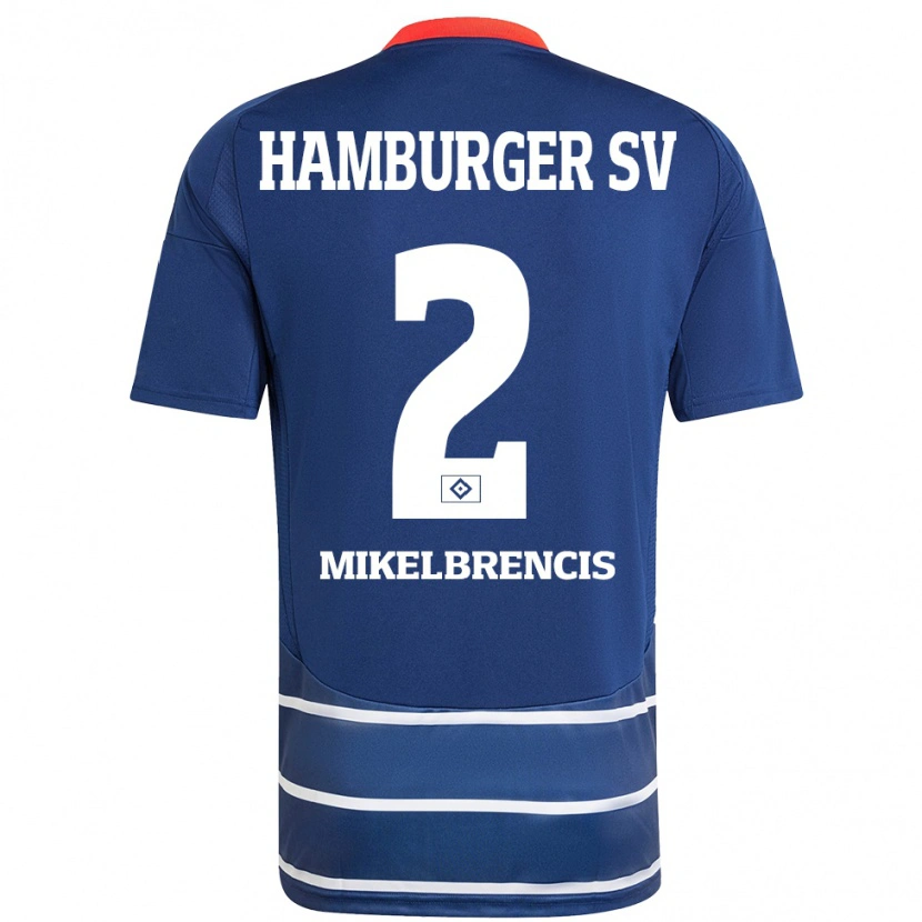 Danxen Men William Mikelbrencis #2 Dark Blue Away Jersey 2024/25 T-Shirt