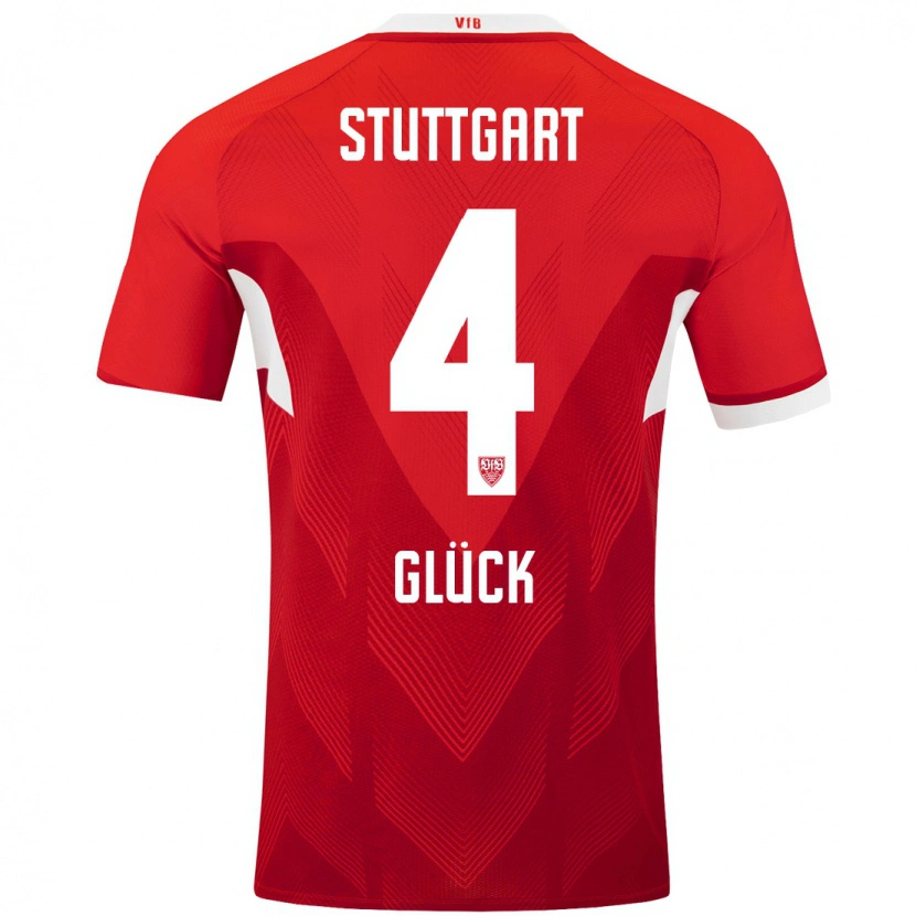 Danxen Men Michael Glück #4 Red White Away Jersey 2024/25 T-Shirt