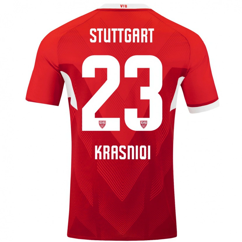 Danxen Men Elton Krasniqi #23 Red White Away Jersey 2024/25 T-Shirt