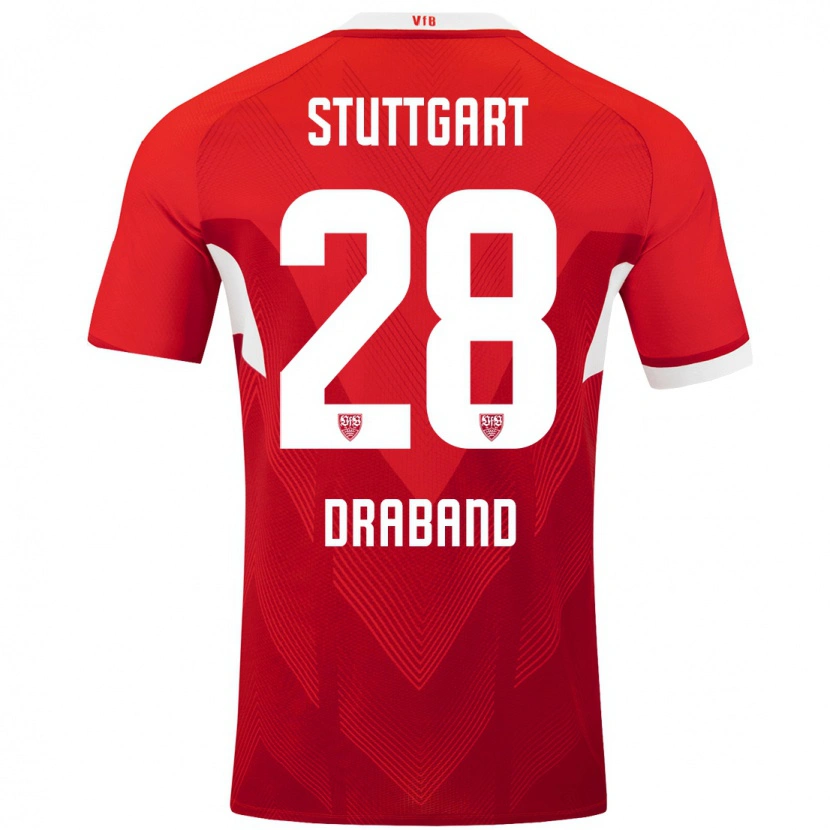 Danxen Men Dominik Draband #28 Red White Away Jersey 2024/25 T-Shirt