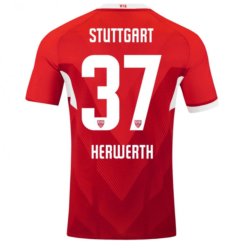 Danxen Men Maximilian Herwerth #37 Red White Away Jersey 2024/25 T-Shirt