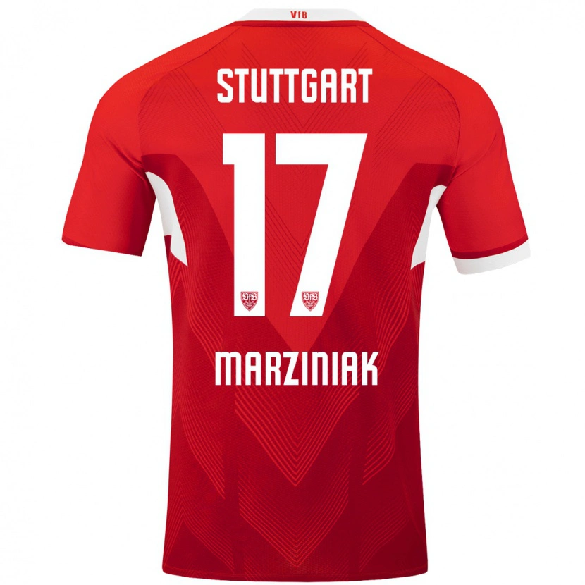 Danxen Men Chiara Marziniak #17 Red White Away Jersey 2024/25 T-Shirt