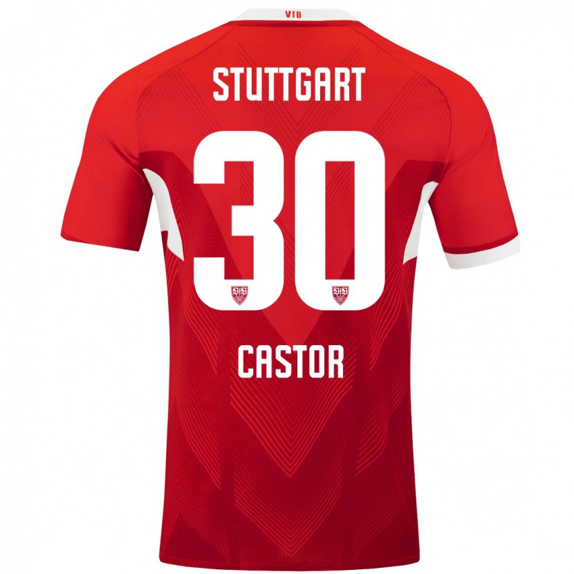 Danxen Men Joy Castor #30 Red White Away Jersey 2024/25 T-Shirt