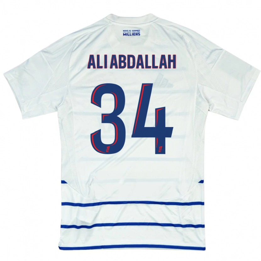 Danxen Men Aboubacar Ali Abdallah #34 White Blue Away Jersey 2024/25 T-Shirt