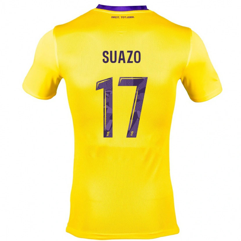 Danxen Men Gabriel Suazo #17 Yellow Purple Away Jersey 2024/25 T-Shirt