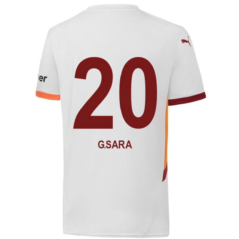 Danxen Men Gabriel Sara #20 White Yellow Red Away Jersey 2024/25 T-Shirt