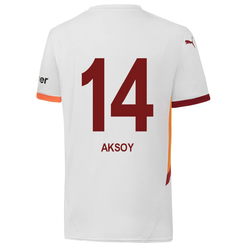 Danxen Men Berkan Aksoy #14 White Yellow Red Away Jersey 2024/25 T-Shirt