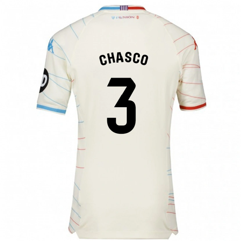 Danxen Men Raúl Chasco #3 White Red Blue Away Jersey 2024/25 T-Shirt