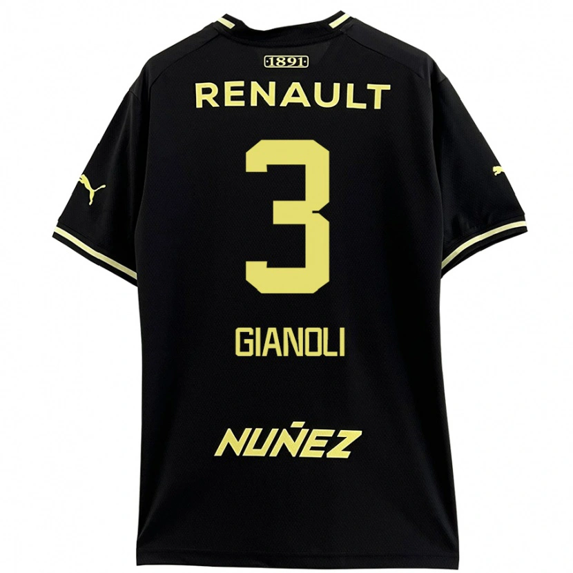 Danxen Men Martín Gianoli #3 Black Yellow Away Jersey 2024/25 T-Shirt