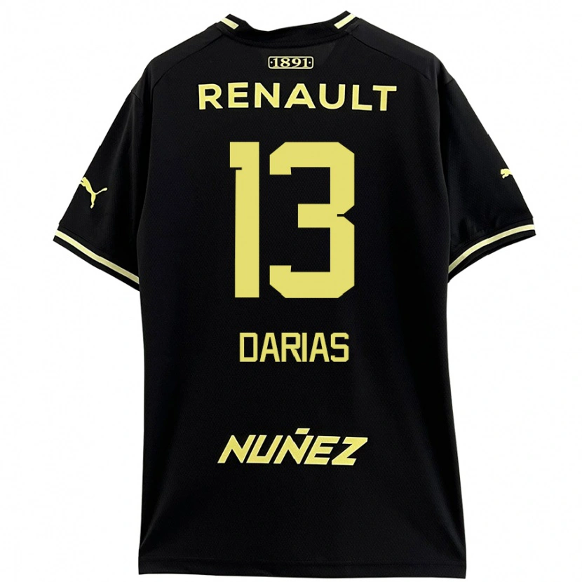 Danxen Men Eduardo Darias #13 Black Yellow Away Jersey 2024/25 T-Shirt