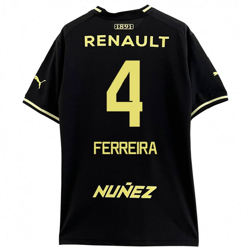 Danxen Men Joaquín Ferreira #4 Black Yellow Away Jersey 2024/25 T-Shirt