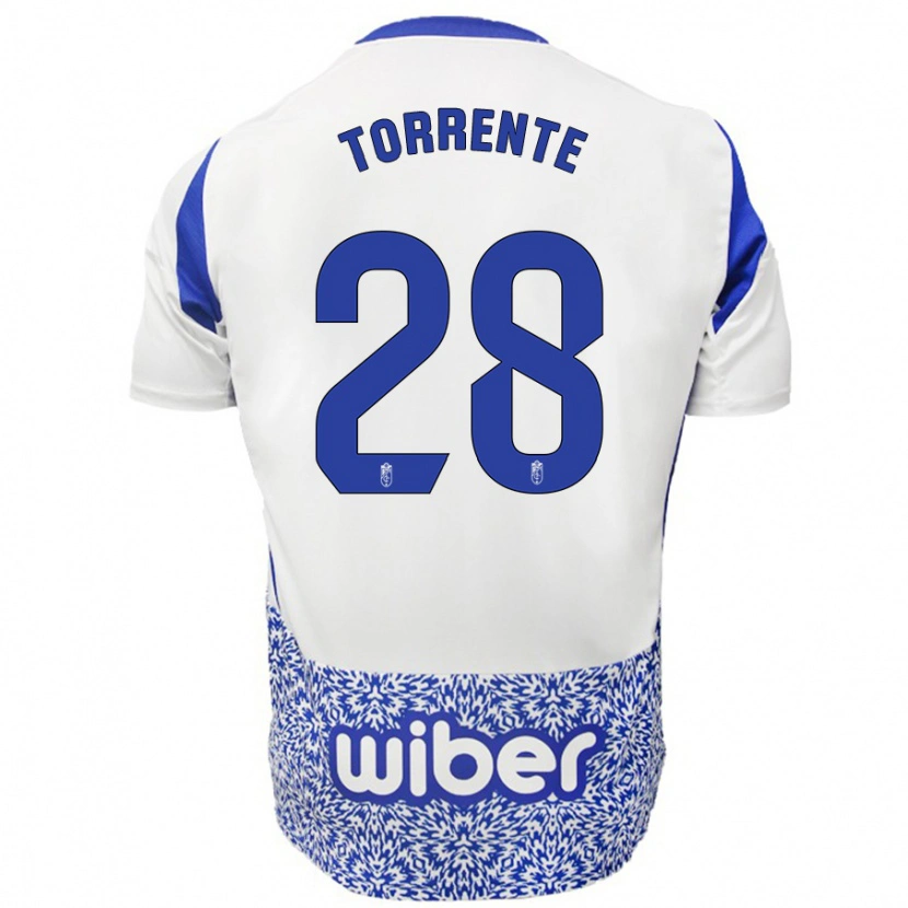 Danxen Men Raúl Torrente #28 White Blue Away Jersey 2024/25 T-Shirt