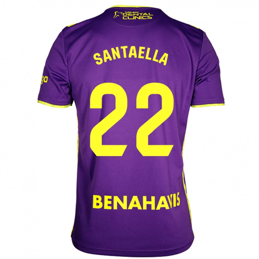 Danxen Men Miguel Ángel Santaella #22 Purple Yellow Away Jersey 2024/25 T-Shirt