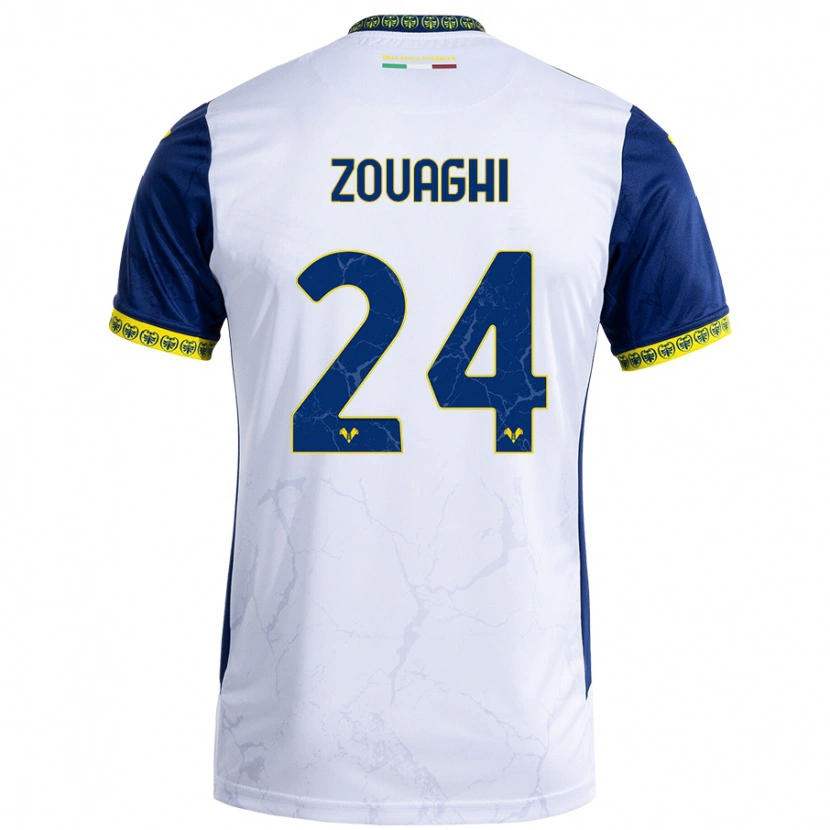 Danxen Men Thomas Zouaghi #24 White Blue Away Jersey 2024/25 T-Shirt