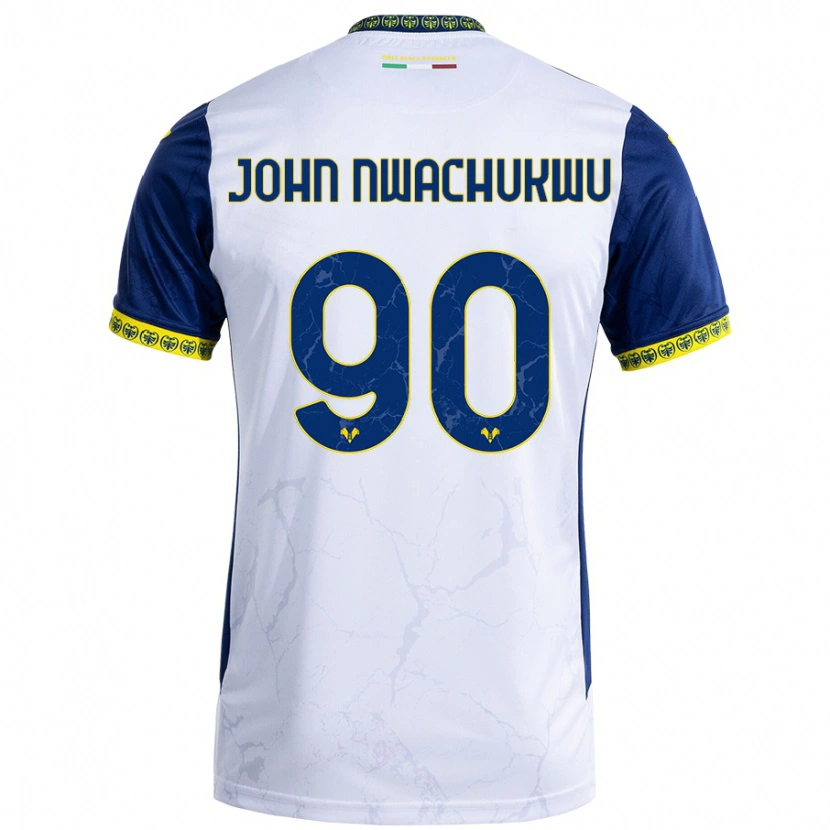 Danxen Men Samuel John Nwachukwu #90 White Blue Away Jersey 2024/25 T-Shirt