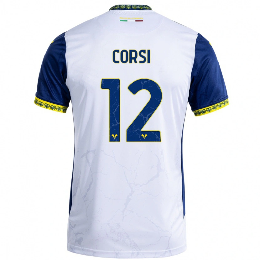 Danxen Men Sara Corsi #12 White Blue Away Jersey 2024/25 T-Shirt