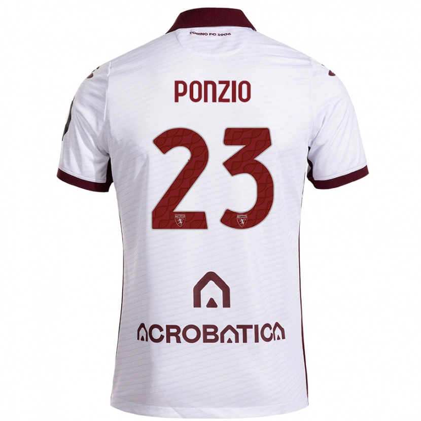 Danxen Men Erika Ponzio #23 White Maroon Away Jersey 2024/25 T-Shirt