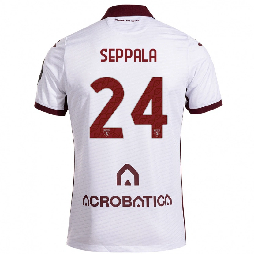 Danxen Men Rosa Lappi-Seppälä #24 White Maroon Away Jersey 2024/25 T-Shirt