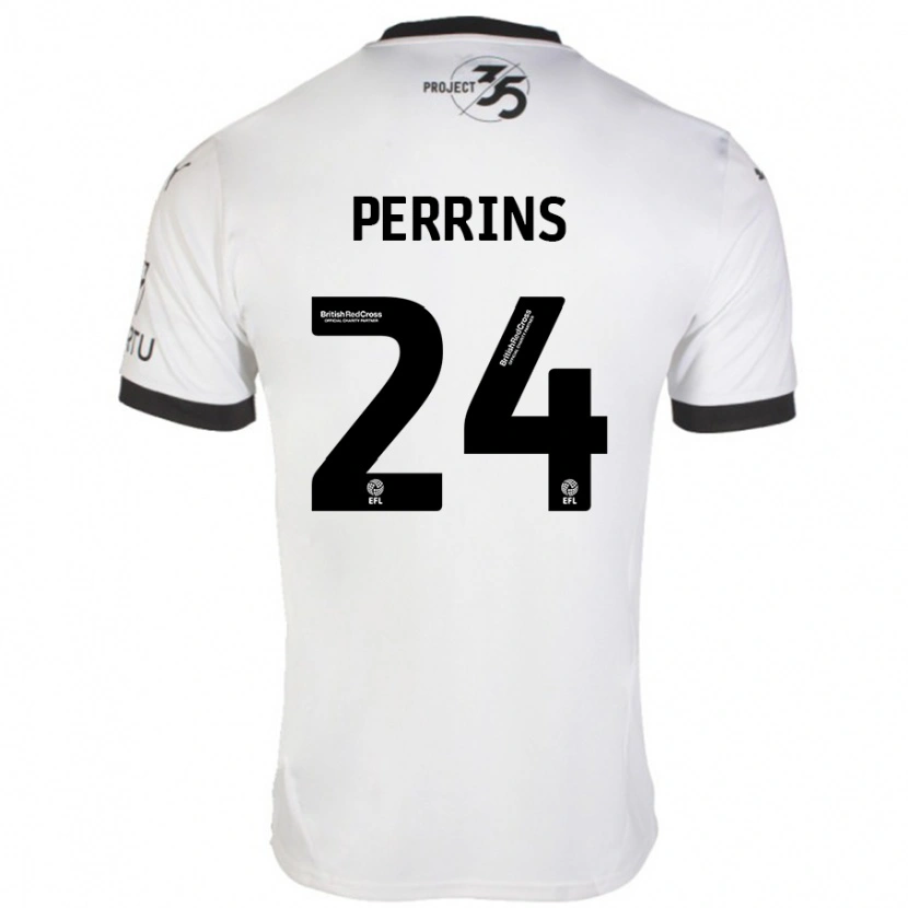 Danxen Men Grace Perrins #24 White Black Away Jersey 2024/25 T-Shirt