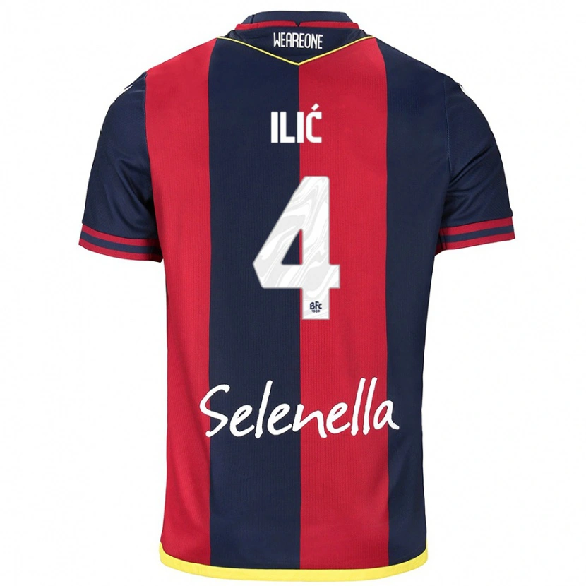 Danxen Women Mihajlo Ilić #4 Red Royal Blue Home Jersey 2024/25 T-Shirt