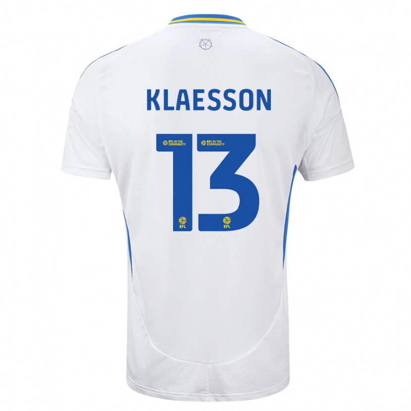 Danxen Women Kristoffer Klaesson #13 White Blue Home Jersey 2024/25 T-Shirt