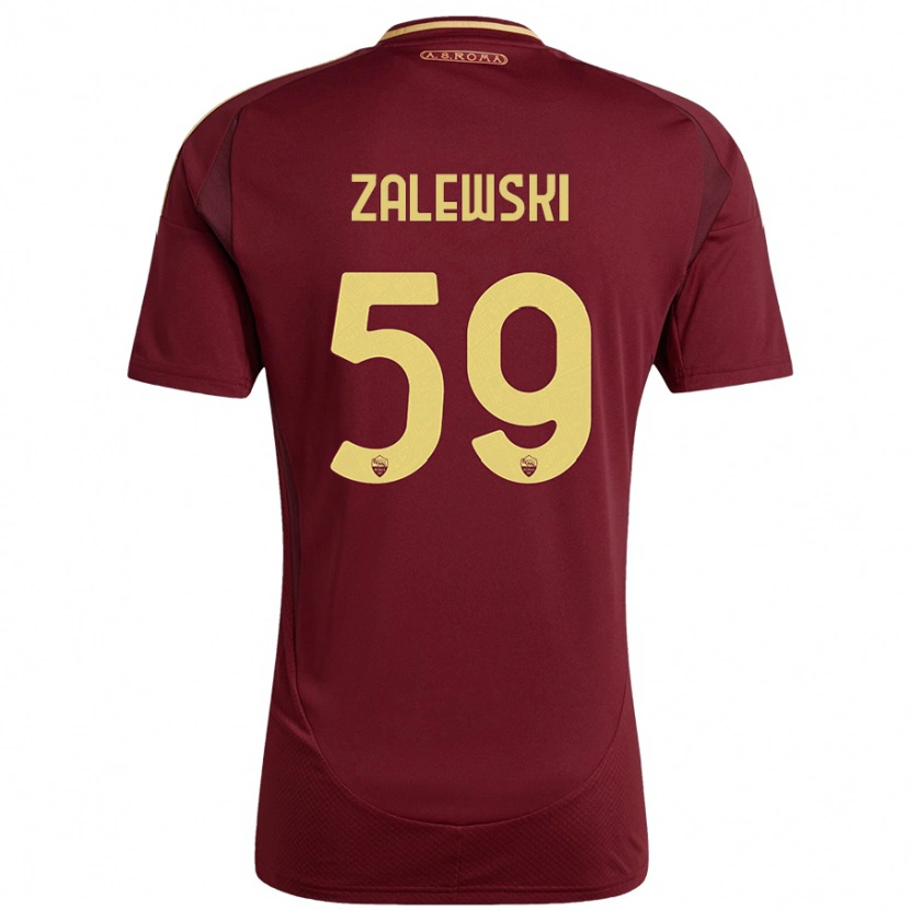 Danxen Women Nicola Zalewski #59 Red Brown Gold Home Jersey 2024/25 T-Shirt