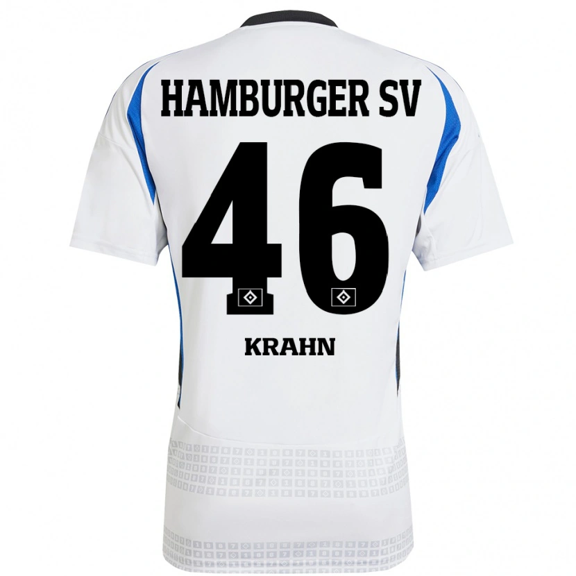 Danxen Women Elijah Krahn #46 White Blue Home Jersey 2024/25 T-Shirt