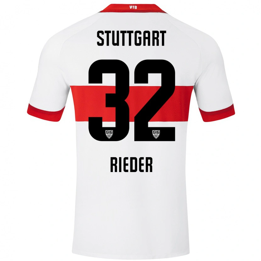 Danxen Women Fabian Rieder #32 White Red Home Jersey 2024/25 T-Shirt