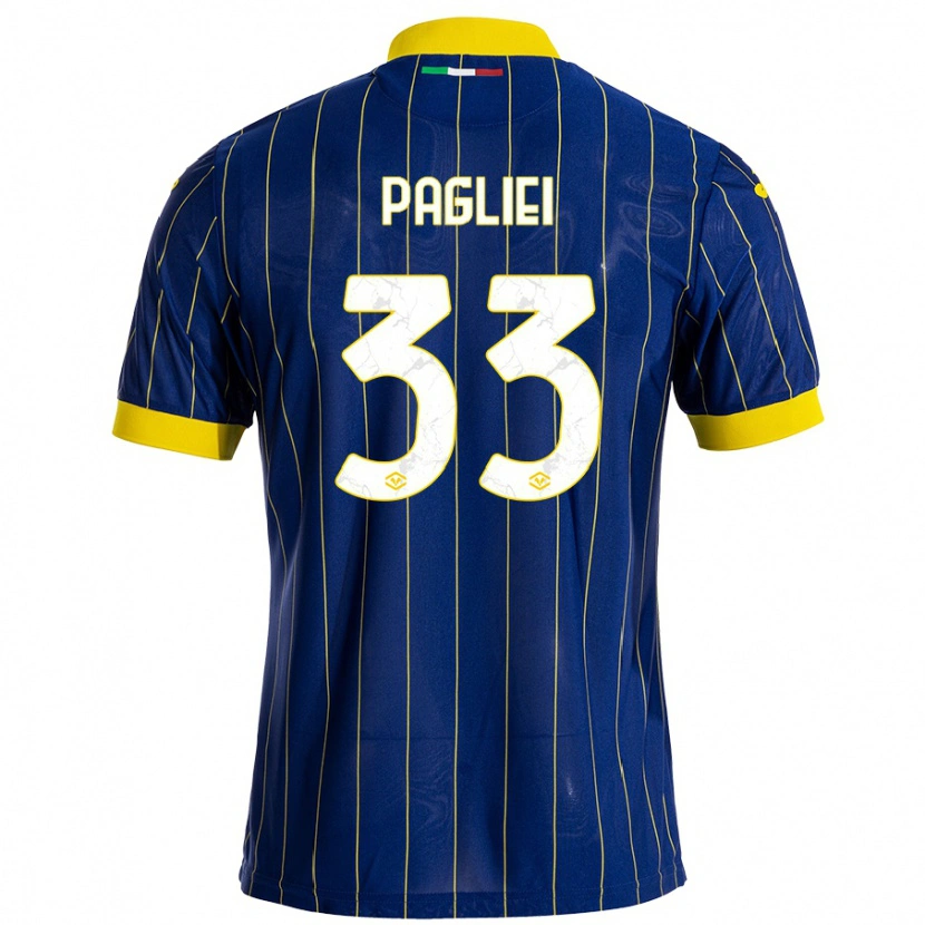 Danxen Women Matteo Pagliei #33 Blue Yellow Home Jersey 2024/25 T-Shirt