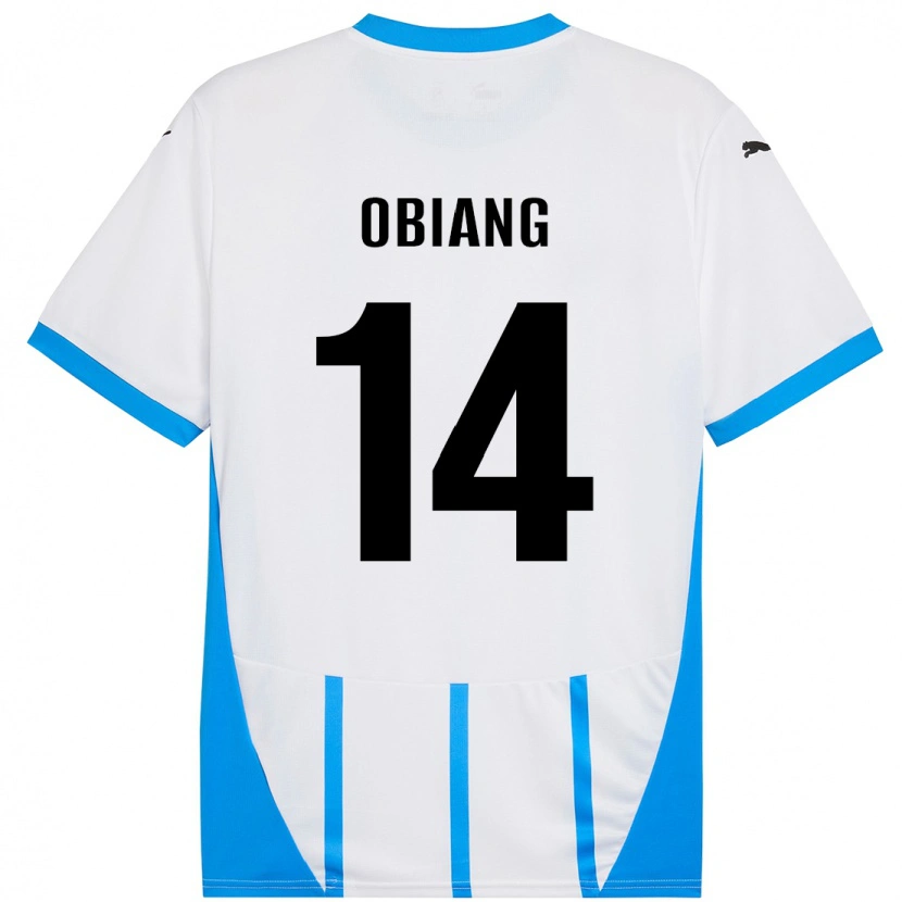 Danxen Women Pedro Obiang #14 White Blue Away Jersey 2024/25 T-Shirt