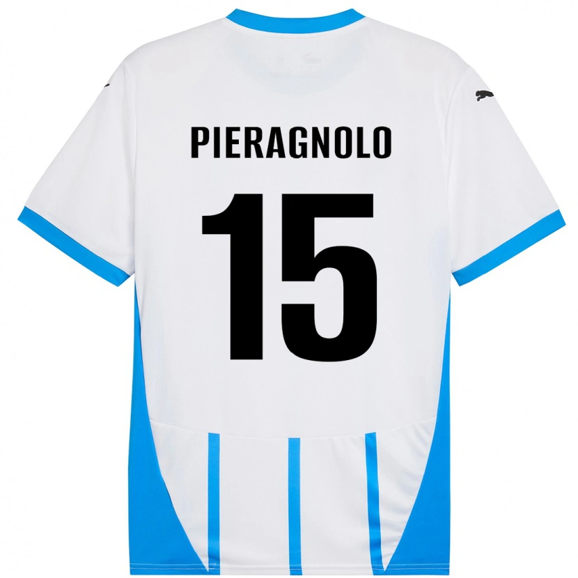 Danxen Women Edoardo Pieragnolo #15 White Blue Away Jersey 2024/25 T-Shirt