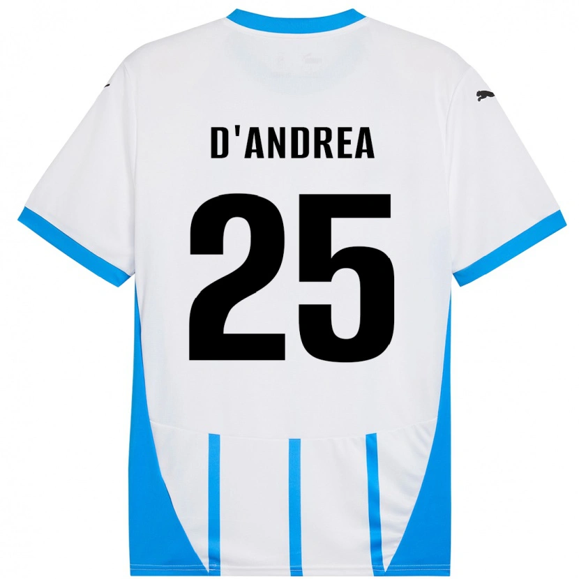 Danxen Women Luca D'andrea #25 White Blue Away Jersey 2024/25 T-Shirt