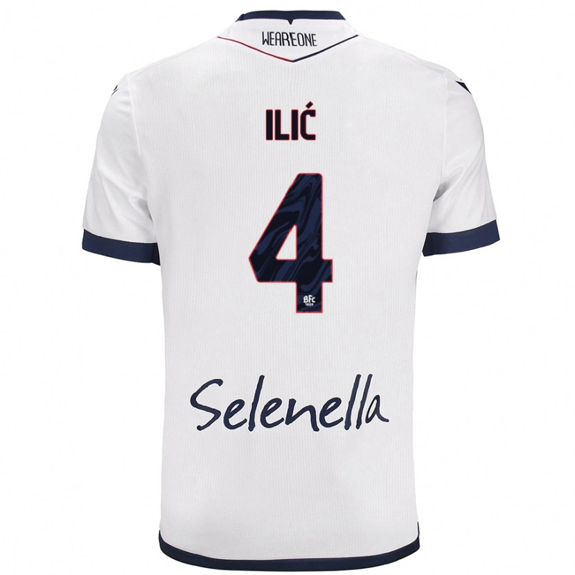 Danxen Women Mihajlo Ilić #4 White Royal Blue Away Jersey 2024/25 T-Shirt