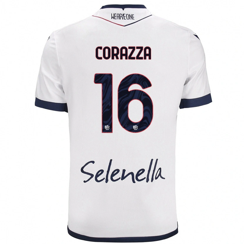 Danxen Women Tommaso Corazza #16 White Royal Blue Away Jersey 2024/25 T-Shirt