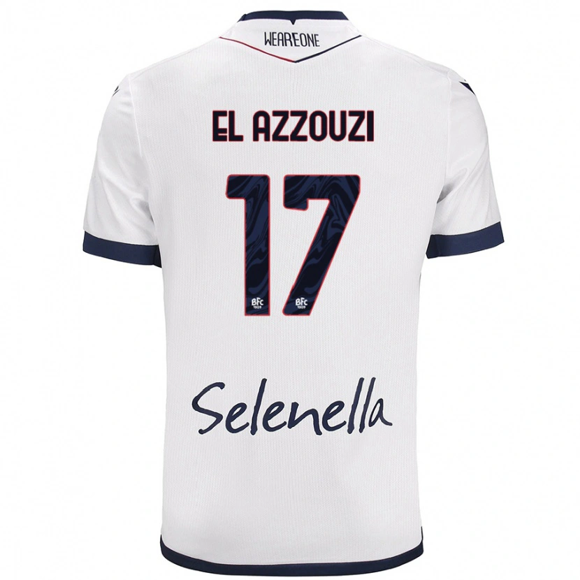 Danxen Women Oussama El Azzouzi #17 White Royal Blue Away Jersey 2024/25 T-Shirt