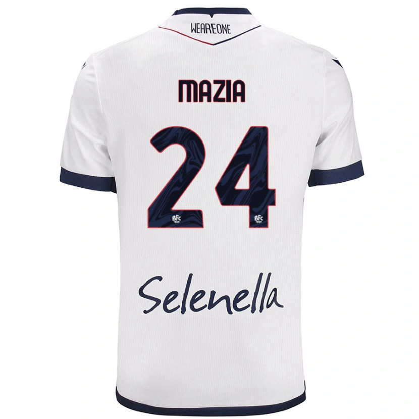 Danxen Women Andrea Mazia #24 White Royal Blue Away Jersey 2024/25 T-Shirt