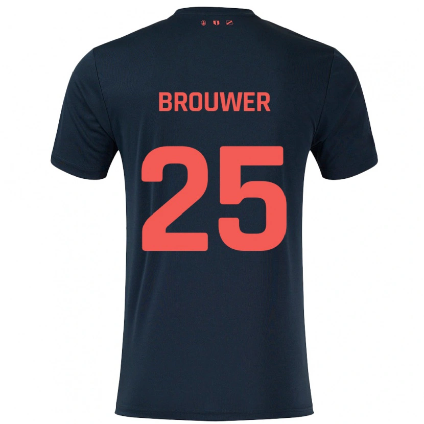 Danxen Women Michael Brouwer #25 Black Red Away Jersey 2024/25 T-Shirt