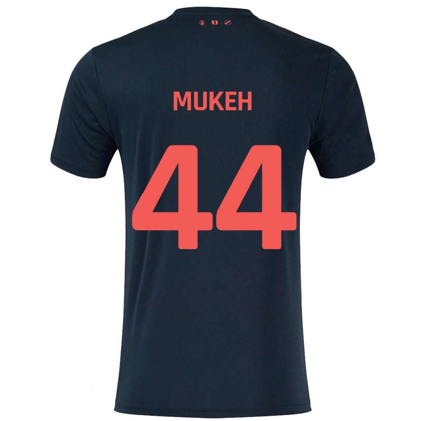 Danxen Women Joshua Mukeh #44 Black Red Away Jersey 2024/25 T-Shirt